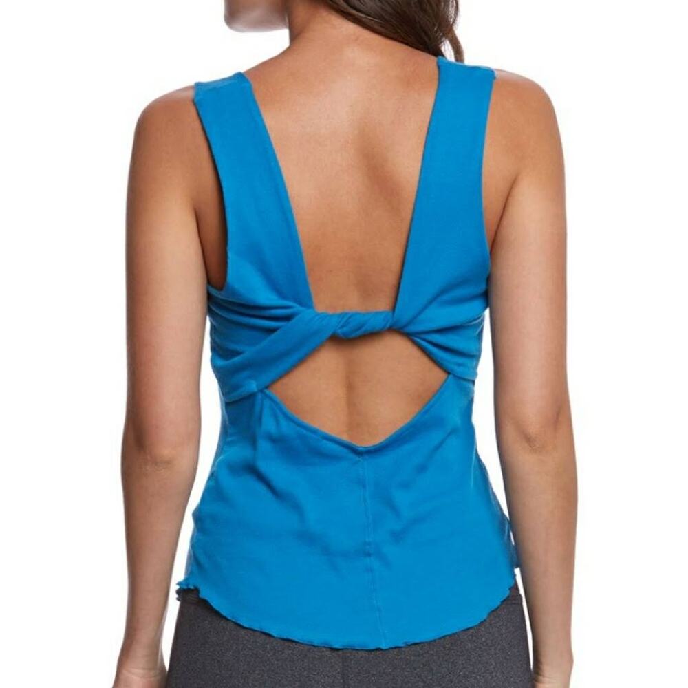 Free People Pfeiffer Twist Back Ribbed Tank - Blue - XS